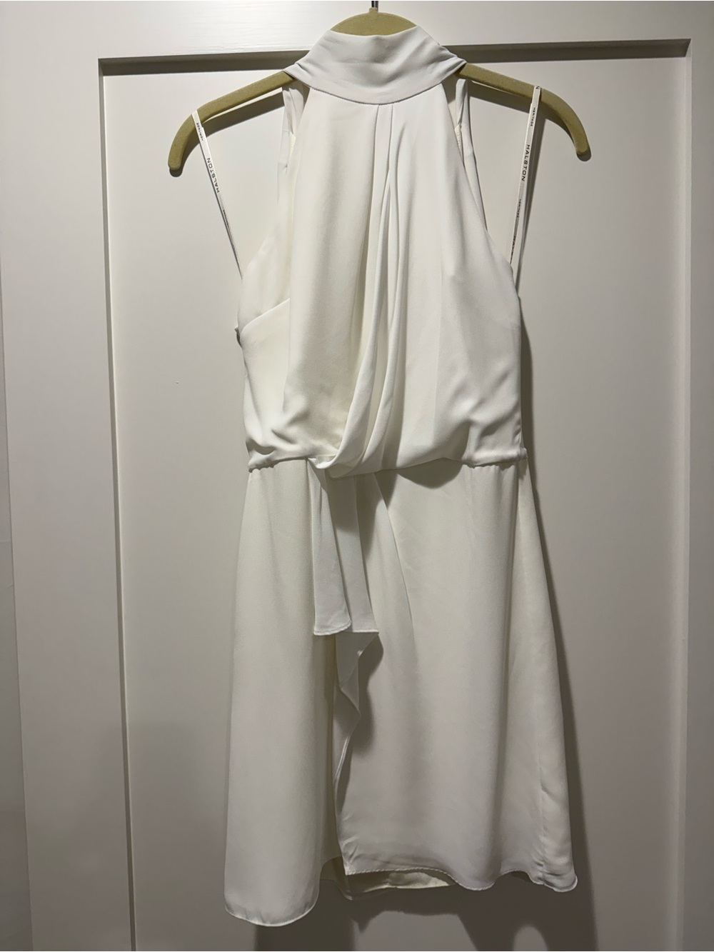 Halston Heritage White Halter Mini Dress